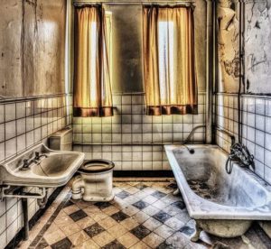 bathroom looks outdated
